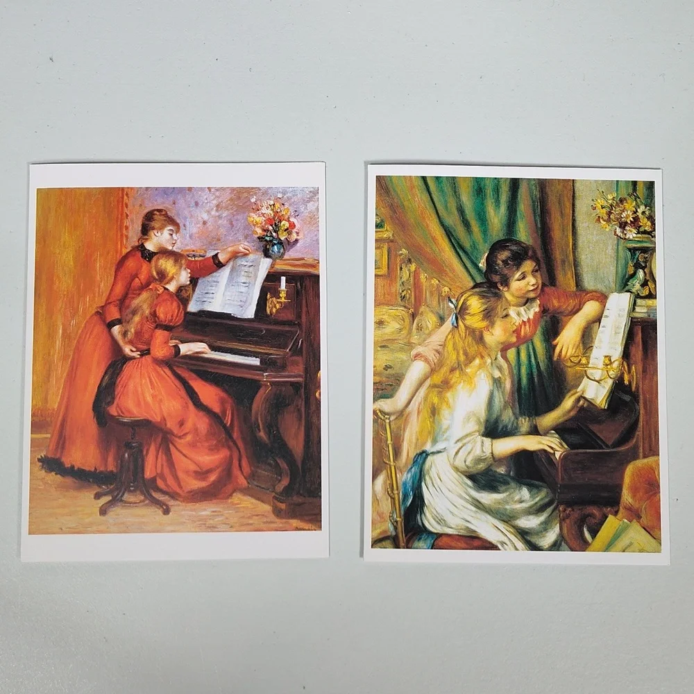 Renoir piano music theme‎ art print stationary cards
